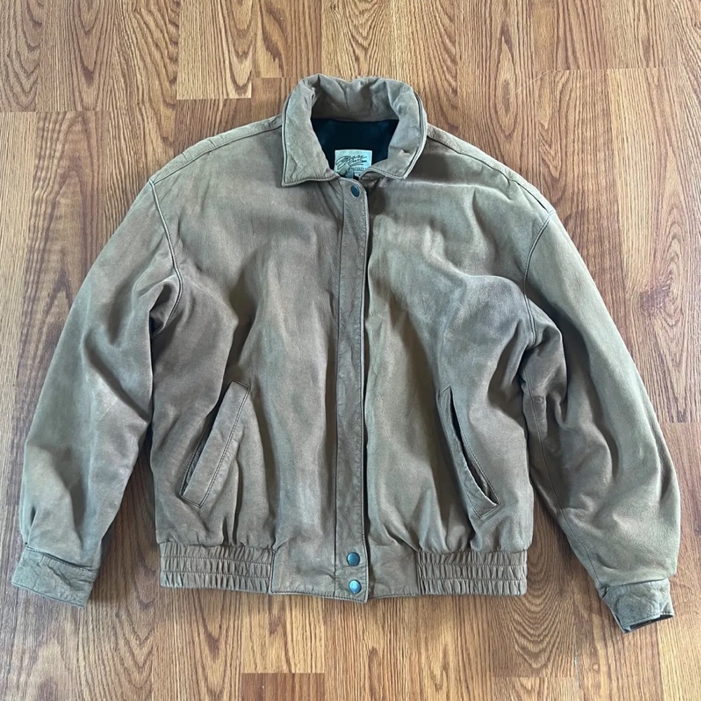 Vintage Suede Bomber Jacket